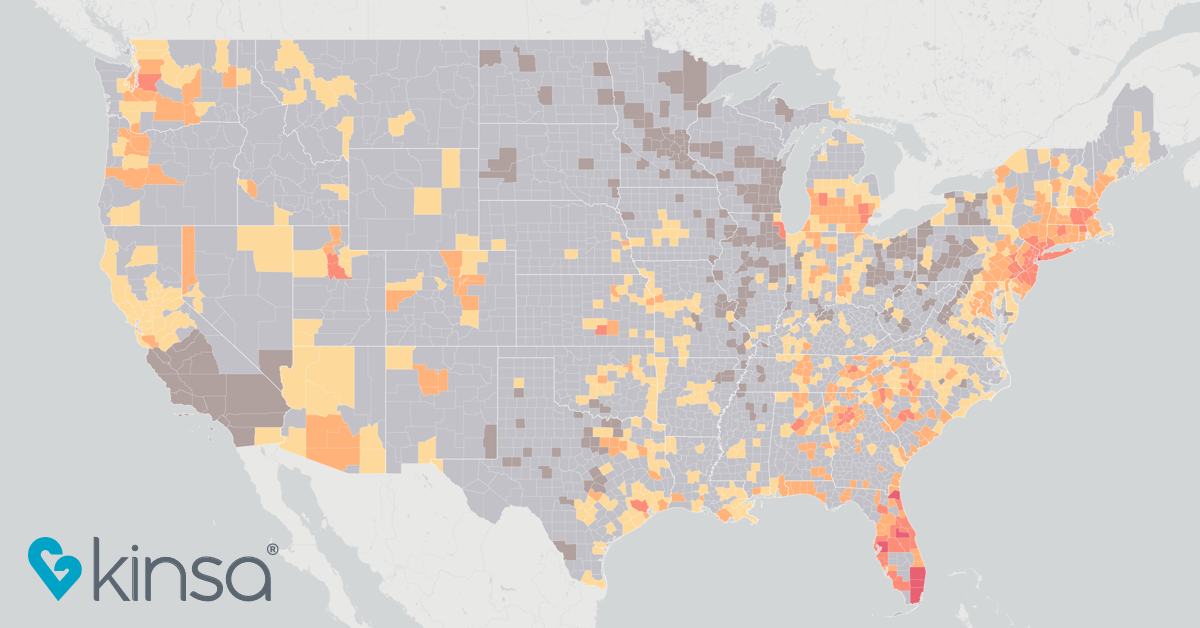 US Health Weather Map by Kinsa