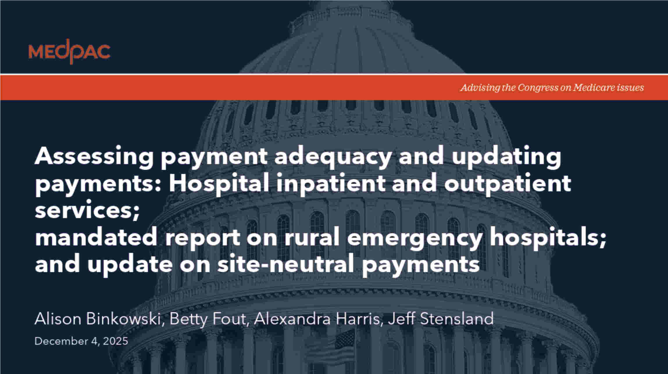 MedPAC Backs Current Law Hospital Payment Update, Seeks $1B Boost for Safety-Net Hospitals
