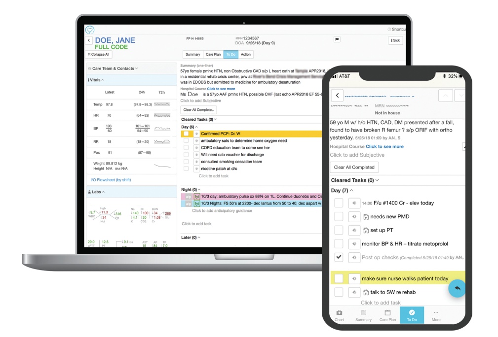 A Mobile, Electronic Health Record-Connected Application for Managing Team Workflows in Inpatient Care