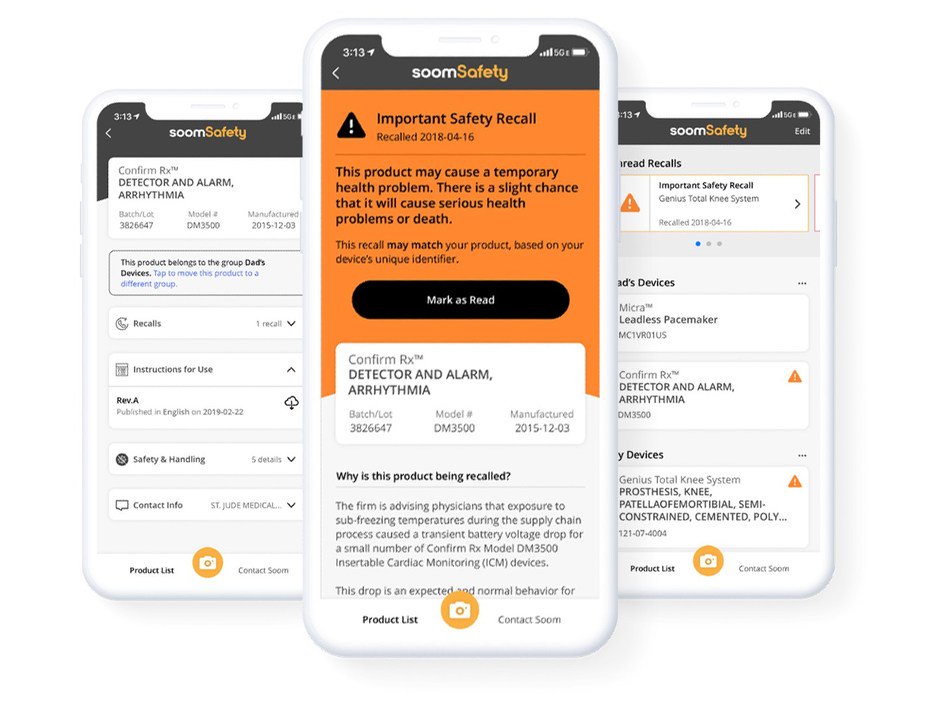 Soom launches mobile app that alerts patients to medical device recalls