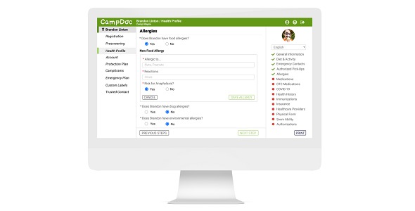 CampDoc Electronic Health Record