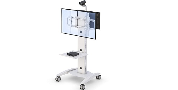 Dual Display Video Conferencing Telemedicine Cart