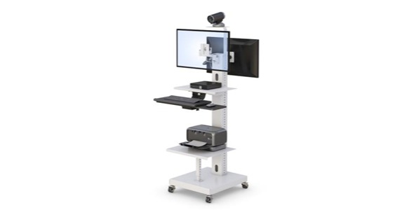 Mobile Telemedicine Dual Monitor Computer Cart