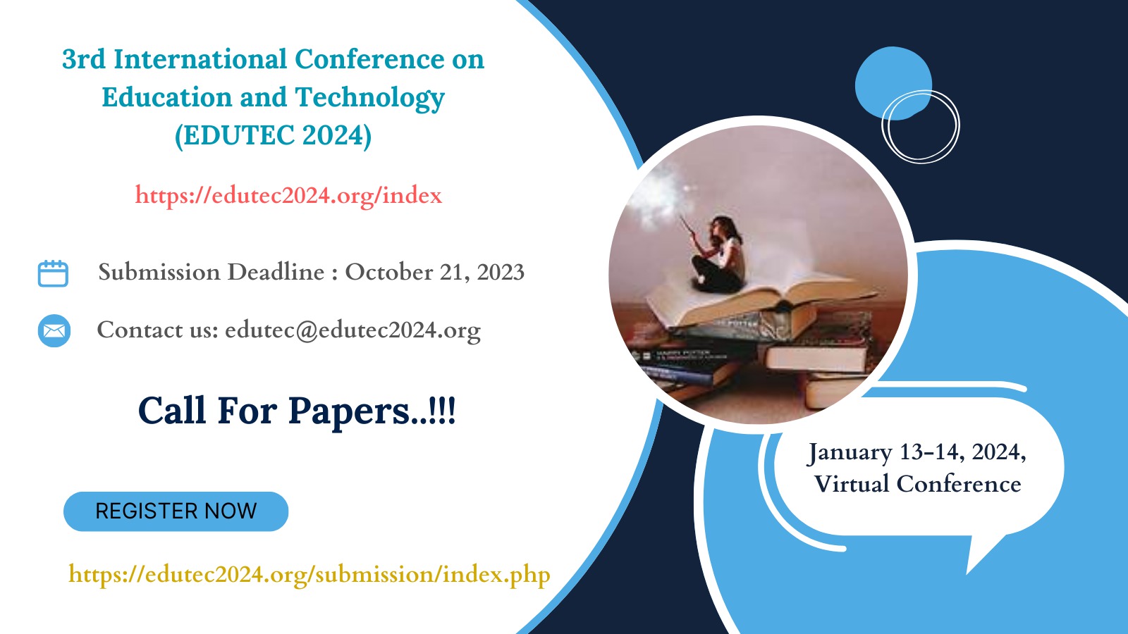 3rd International Conference on Education and Technology