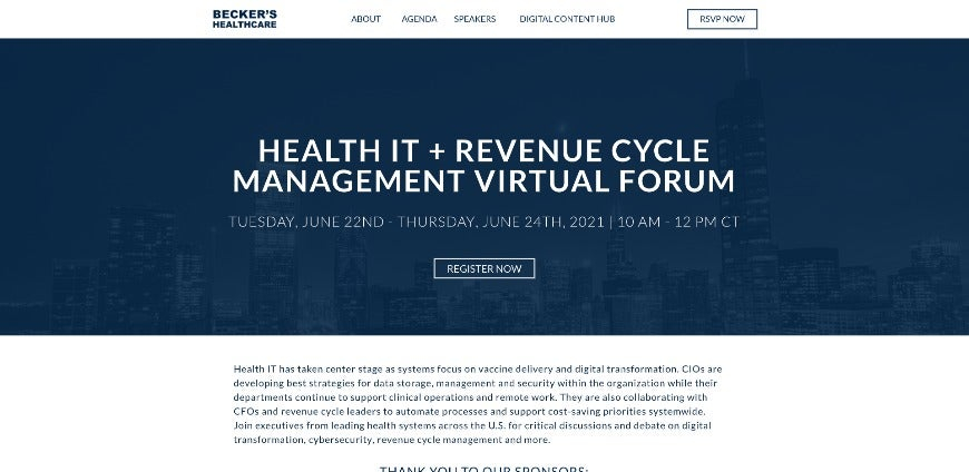 June Health IT + Revenue Cycle Management Virtual Forum