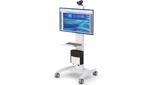 Ergonomic Medical Teleconference Computer Cart