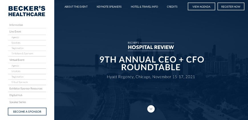 Becker's Hospital Review 9th Annual CEO + CFO Roundtable