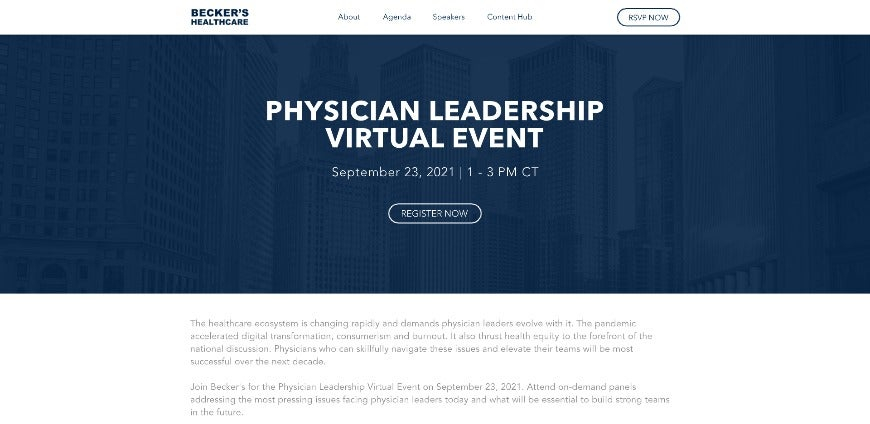 Physician Leadership Virtual Event